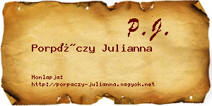 Porpáczy Julianna névjegykártya